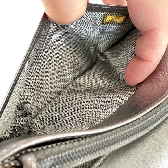 Authentic CHANEL Black Smooth Pin Stripe Quilted Leather Long Wallet with Box - Picture 10 of 16